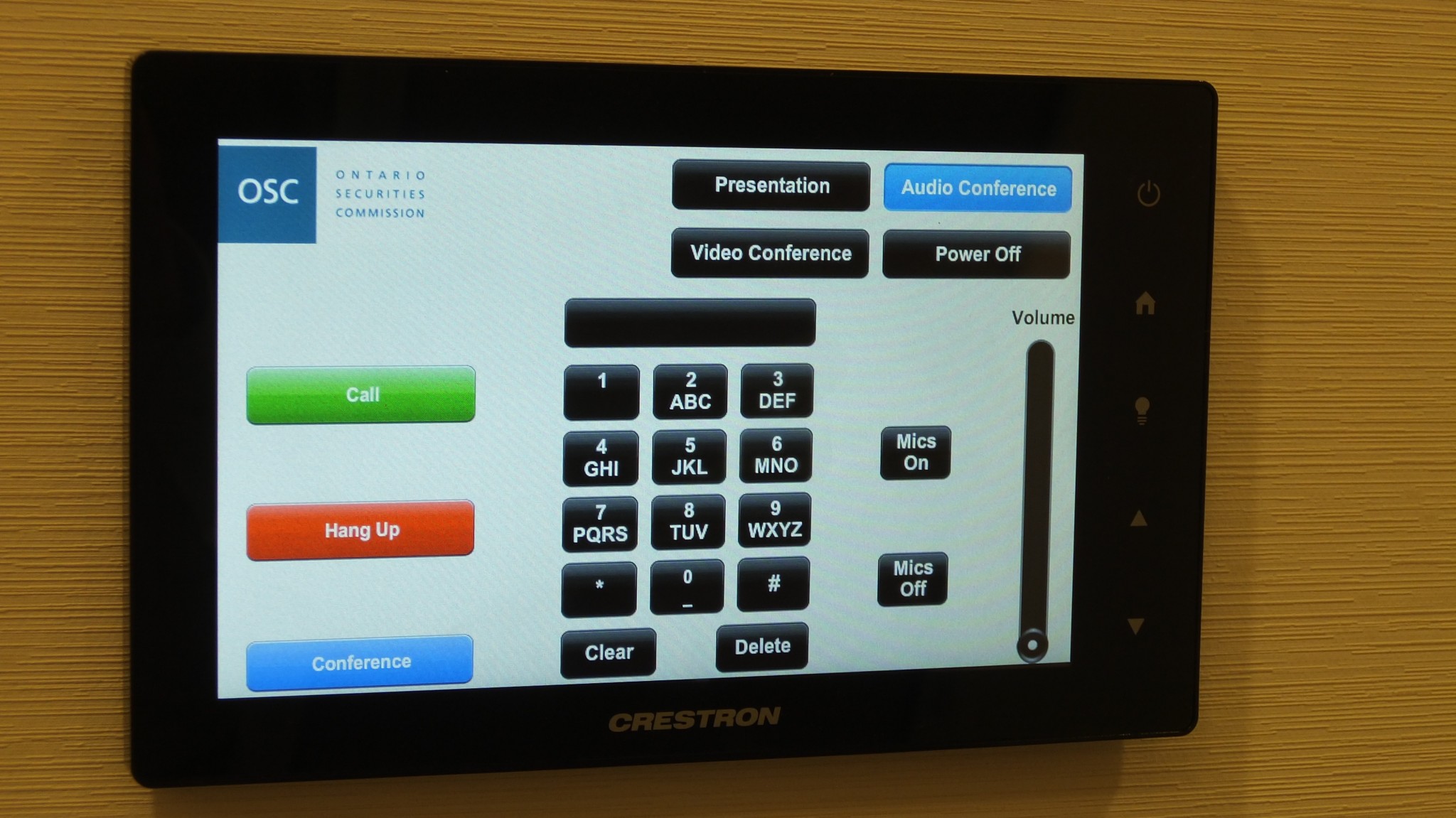 Meeting Room Wall Mounted Touch Panel